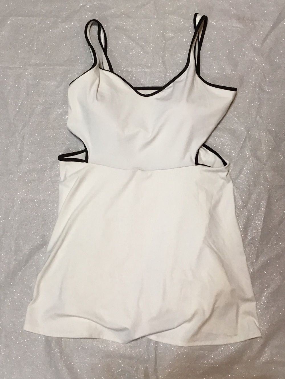 Old Navy White Mini Dress with Black Trim
